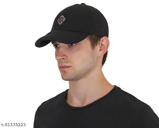 Stylish cotton men's summer cap, solid net design, breathable, Indian-made