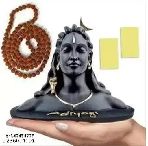 6.5-inch x 5-inch Adiyogi plastic figurine, Indian-made dash board Pooja idol for home & office decor