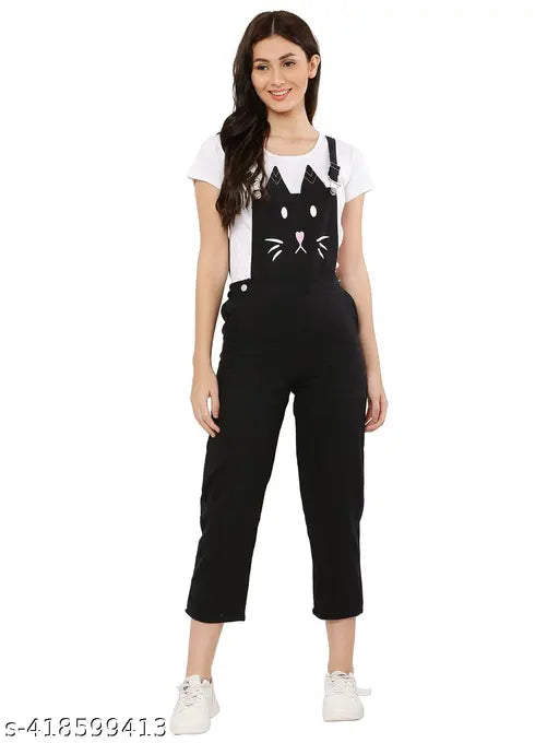 Printed cotton blend sleeveless jumpsuit, vibrant pattern on natural fabric for women's fashion, available in sizes S, M, L (16in/48in/30in, 17in/48in/32in, 34in/48in/34in)
