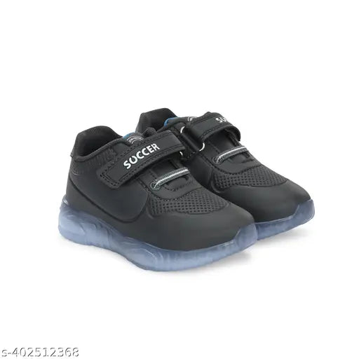 New black soccer shoes for kids, trendy casual shoes for daily wear, comfortable design