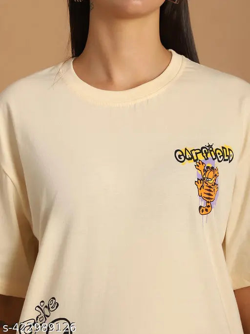 Graphic print oversized t-shirt, casual wear, loose fit