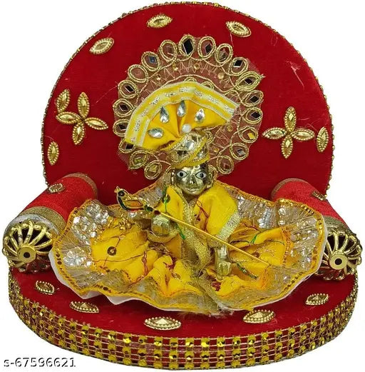 Multi-colored brass Krishna Idol combo (2 pcs) - traditional decorative figurine for puja/pooja, wealth prosperity peace & success. Perfect gift for loved ones