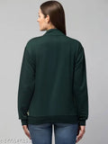 Dark green striped fleece jacket for women, suitable for parties & events