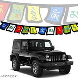 Tibetan prayer flag sticker, adhesive for car or bike, dual side print, 60 cm x 5 cm, waterproof, removable, India origin