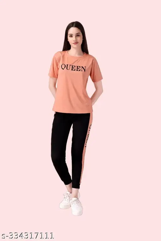 Stylish cotton blend women's printed net nightsuit, Indian origin