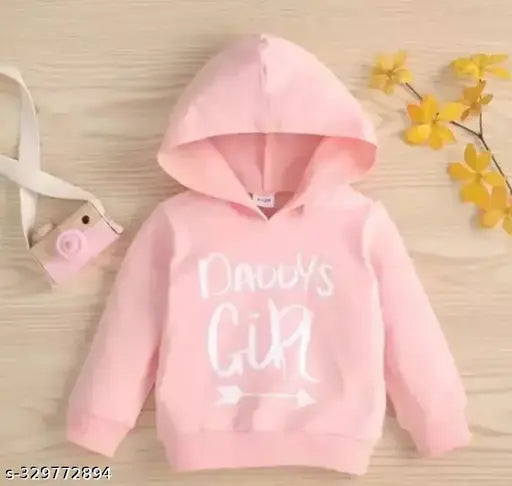 Cotton blend daddy girl print long sleeves sweatshirt for kids, solid style in various sizes from 2-13 years old, made in India