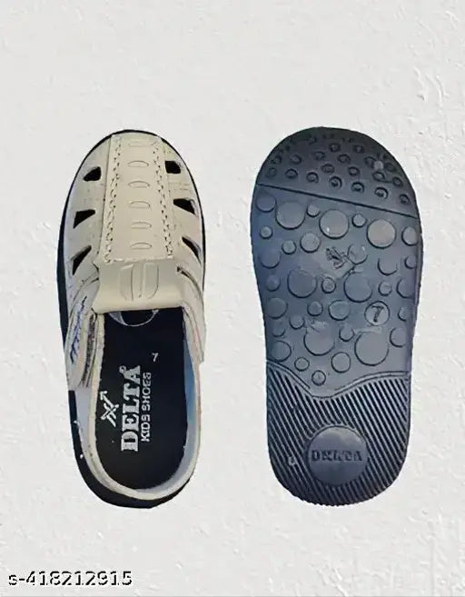 Tan rubber sandals for kids, black sole