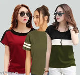 Cotton blend solid color fancy graceful women's t-shirt set (pack of 2), lightweight and comfortable western top for versatile occasions