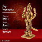 Brass Lord Murugan Statue, exquisite Indian idol (Height: 5 inch, 350gm)