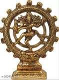 Gold-plated, 19cm Metal Nataraj Statue by Shree Girraj Ji Traders, decorative Shiva idol for home decor