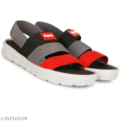 Black and red slippers, unisex slide sandals for kids