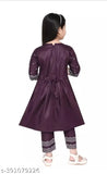 Printed nayra set for kids girls, Leone cotton solid A-line dhoti pants with three-quarter sleeves, sizes ranging from 0-6 Months to 10-11 Years. Indian traditional wear for young children