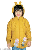The image features a child wearing a yellow puffer jacket with a fluffy hood, smiling at the camera. There is no text present in the image
