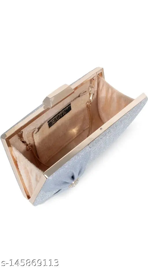 New fancy clutch purse with multiple compartments and a gold chain handle, for women and girls