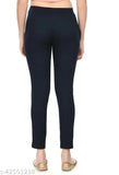 Cotton women's pencil trousers combo, 2-piece comfortable pants in solid patterns, designed for office and casual wear, Indian origin