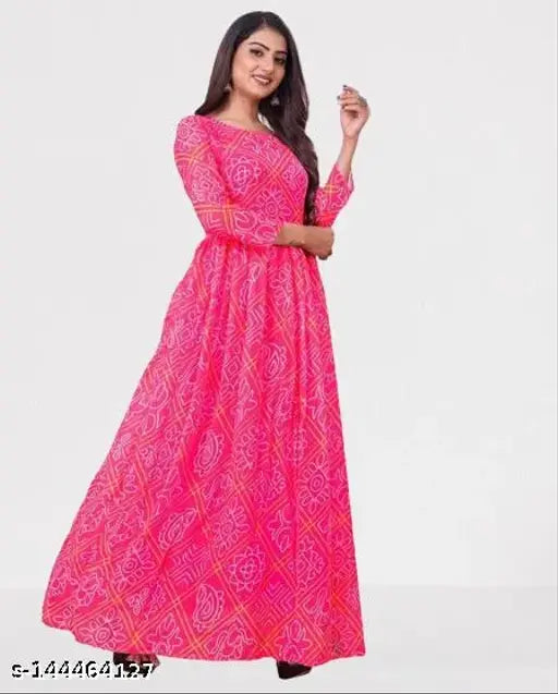 Pink Bandhani style kurta