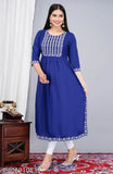 Rayon three-quarter sleeve kurti set, single color by Nikhil Enterprise, Indian fashion for women
