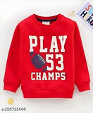 Colorful cotton blend youth sweatshirt with printed designs, perfect for kids' comfort and style. Sizes: 3-4yrs (26in chest, 16in length), 4-5yrs (27in chest, 17in length), 5-6yrs (28in chest, 18in length), 6-7yrs (30in chest, 19in length). Origin: India