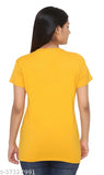 Yellow short sleeve crew neck T-shirt, women's regular fit
