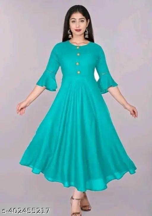 Teal Anarkali Kurti for women