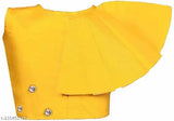 Orange-Chiku Silk Cotton Blend ethnic wear Lehenga Choli embellished with mirrors, perfect for Indian occasions and ceremonies for 2-14 years old