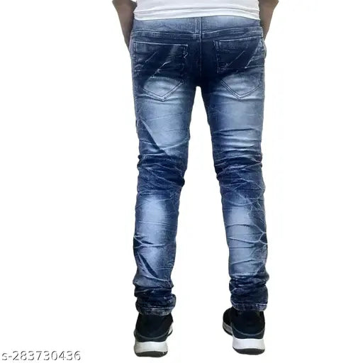 Cotton blend solid jeans, comfortable fit for active everyday life. Funky Fashionista jeans, India origin