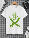 Men's polyester Allah t-shirt with printed design, featuring the name 'Ali'. Short sleeves, available in S, M, L, XL, XXL sizes