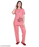 Cotton printed night suit for women & girls - Disney, cartoon patterns, soft velvet material