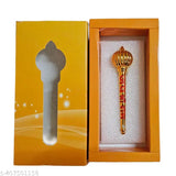 Heavy gold-plated Indian Hanuman Ji Gada for nazar suraksha, premium quality, 4.5L x 6H x 0.5W cm