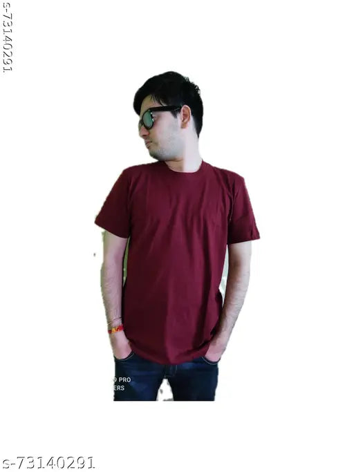 Solid cotton round neck t-shirts, short sleeve, multipack of S, M, L, XL