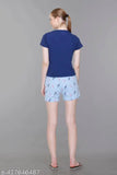 Women's cotton printed shorts set, vibrant design for a night out, two-piece outfit made from breathable cotton