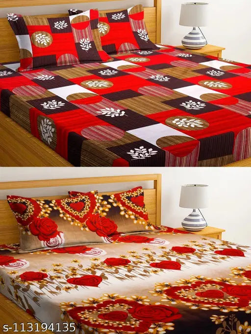 3D king size double bed comforter set 2 sheets & 4 pillow covers