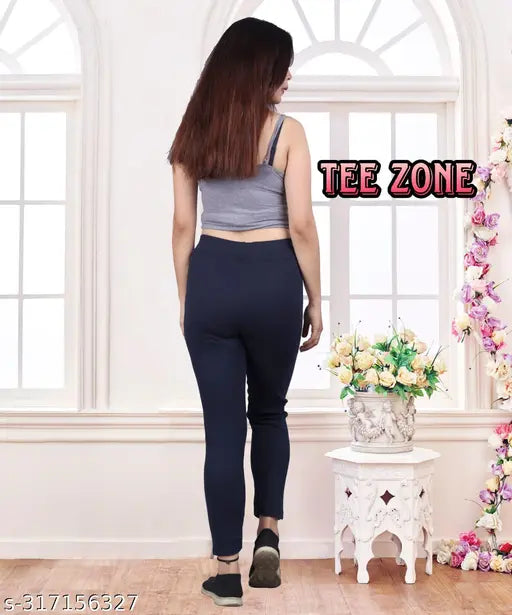 Striped Lycra jeggings for women, high waist and ankle length, stretchable workout pants for gym or yoga sessions. Available in sizes S-XXL. Made in India