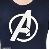 Navy chiffon Avengers printed round neck half sleeve men's t-shirt (SMLXL XXL)