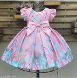 Pink dress with butterfly design