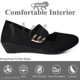 Black leather "120BLACK" heels with gold accents, soft and comfortable design.