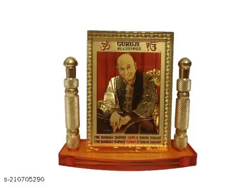 Glass Guru JI Idol with Metallic Pillars for home decoration, handcrafted in India