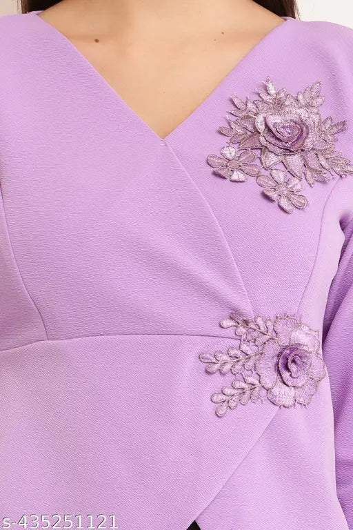 Lycra three-quarter sleeve top, solid color for women's fashion, mizo trendy from India