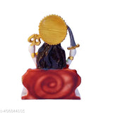 Multicolor polyresin Santoshi Ma Murti statue, intricately handcrafted Indian god idol for home pooja room or office, size 6.5" x 3" x 4
