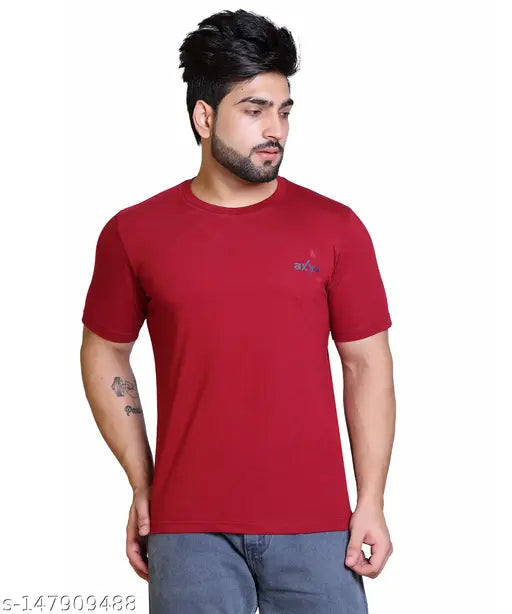 Indian-made men's polycotton half sleeve crew neck t-shirt, printed design, size M (23in chest, 27.5in length)