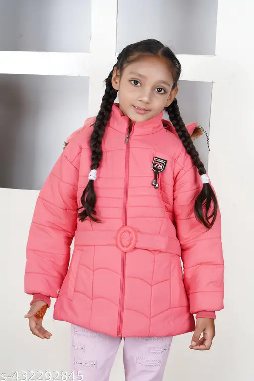 A girl in a pink jacket