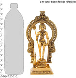 Oxide metal, 3.5in x 10in x 2.5in Indian Feng Shui showpiece: Miniature Murugan Swami Idol