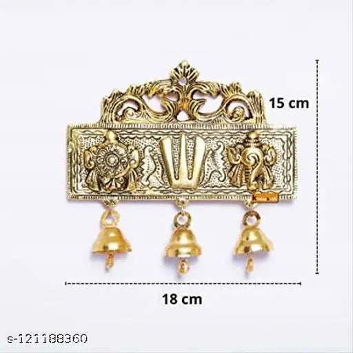 Tirupati Shankh Chakra Meenkari metal decorative, Indian artisan craft for home, office or room gifting
