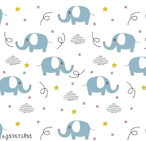 Aerocotton Home Baby Muslin Swaddle 100x100cm-pack, 1-elephant, cotton AC blanket with cartoon net pattern, 120 thread count, ideal for layered swaddling and newborn care