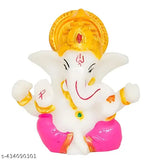 Meditating Lord Ganesha Idol, multicolor polyresin, perfect for home, car, or office decor