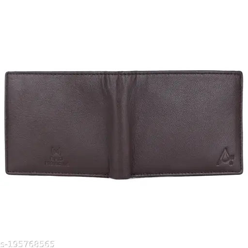 Brown genuine leather men's slim wallet, RFID protected, casual trendy collection