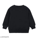 Kids winter boys and girls printed hoodie in black colour (fleece inside