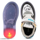 Redburg Kids LED light shoes, black with white accents and blue LED lights, casual style, designed for children, suitable for both boys and girls