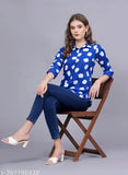 Abstract polka dot print rayon women's three-quarter sleeve shirt, stylish for all occasions, Western type top