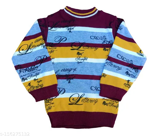Contemporary boys multi-color wool sweaters, comfy and stylish for 18-month to 5-year-olds, made in India